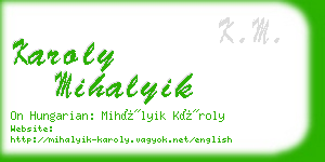 karoly mihalyik business card